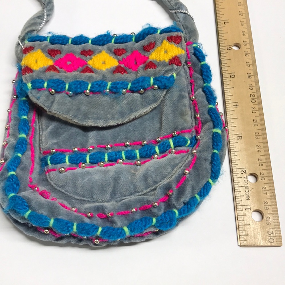 Embroidered Colorful Mini Shoulder Bag - Picture 3 of 8